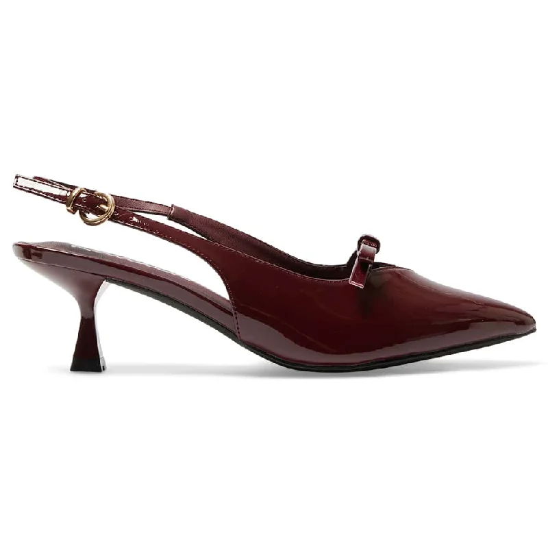 Verity Heel in Cherry Patent