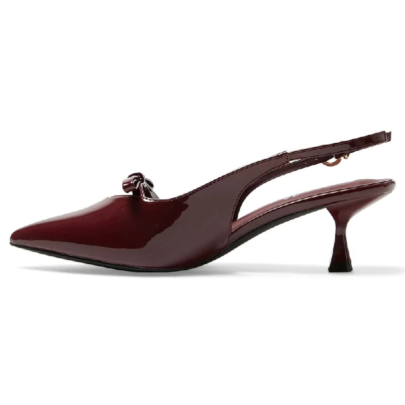 Verity Heel in Cherry Patent