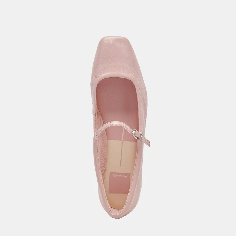 REYES BALLET FLATS PINK CRINKLE PATENT