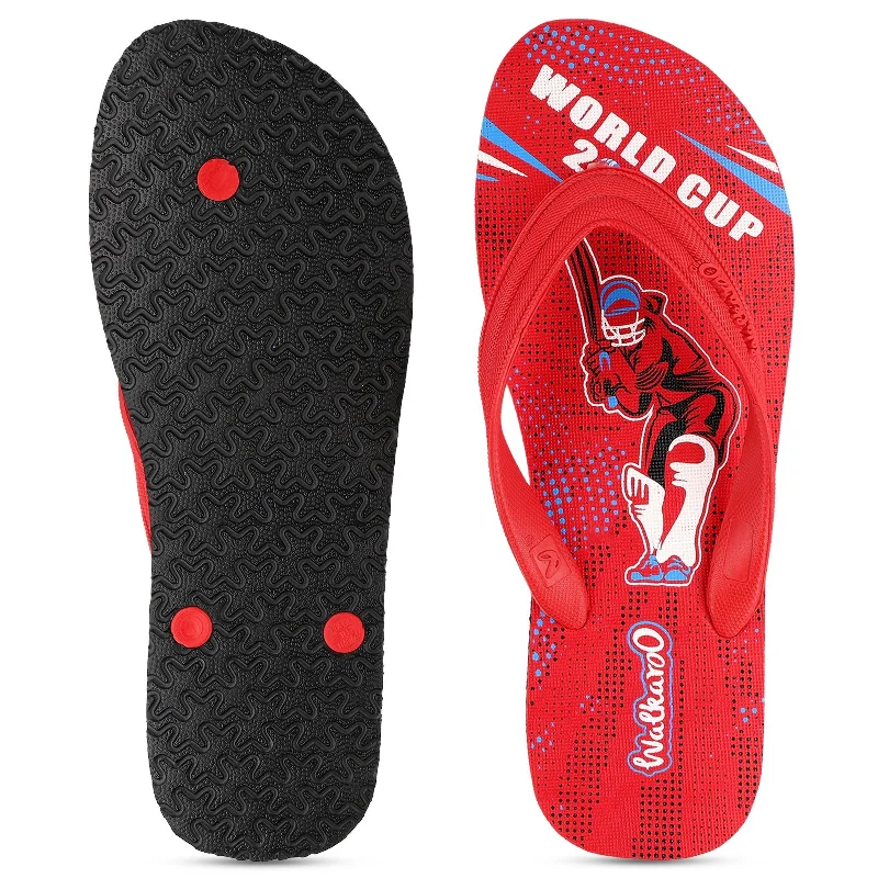 Walkaroo Men Flip Flop  - HG170 Red Black