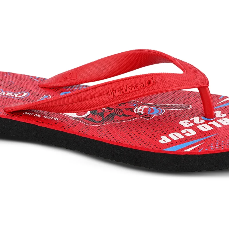 Walkaroo Men Flip Flop  - HG170 Red Black