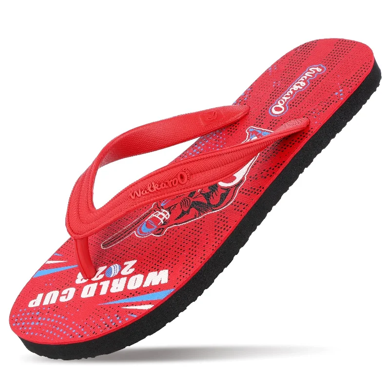 Walkaroo Men Flip Flop  - HG170 Red Black