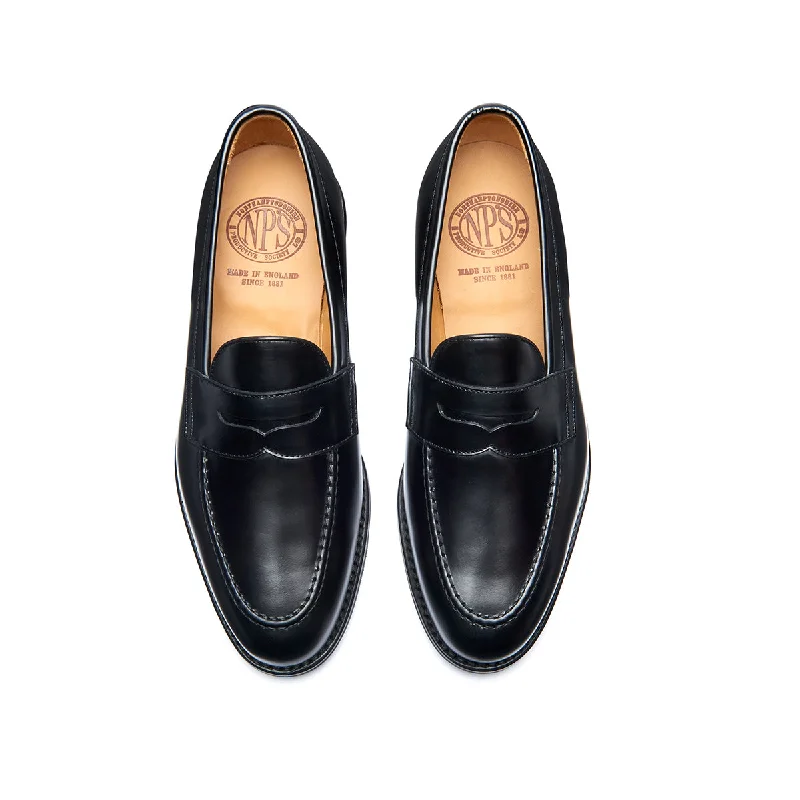 Black Hi Shine Penny Loafer