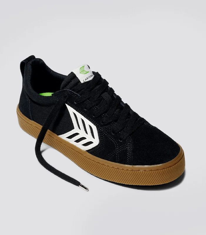 CATIBA PRO Low Gum Black Suede and Canvas Ivory Logo Sneaker Men