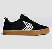 CATIBA PRO Low Gum Black Suede and Canvas Ivory Logo Sneaker Men