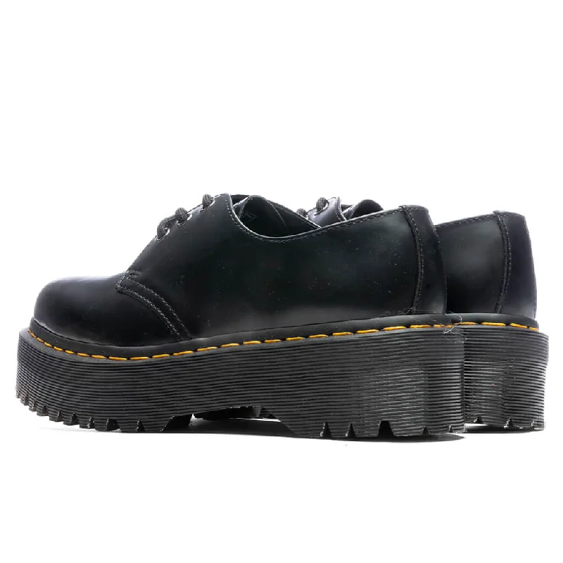 1461 Quad Smooth Leather Platform Shoes - Black Polished Smooth