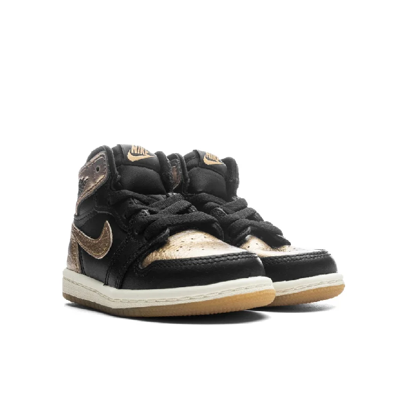 Air Jordan 1 Retro High OG (TD) 'Black and Gold' - Black/Metallic Gold/Sail