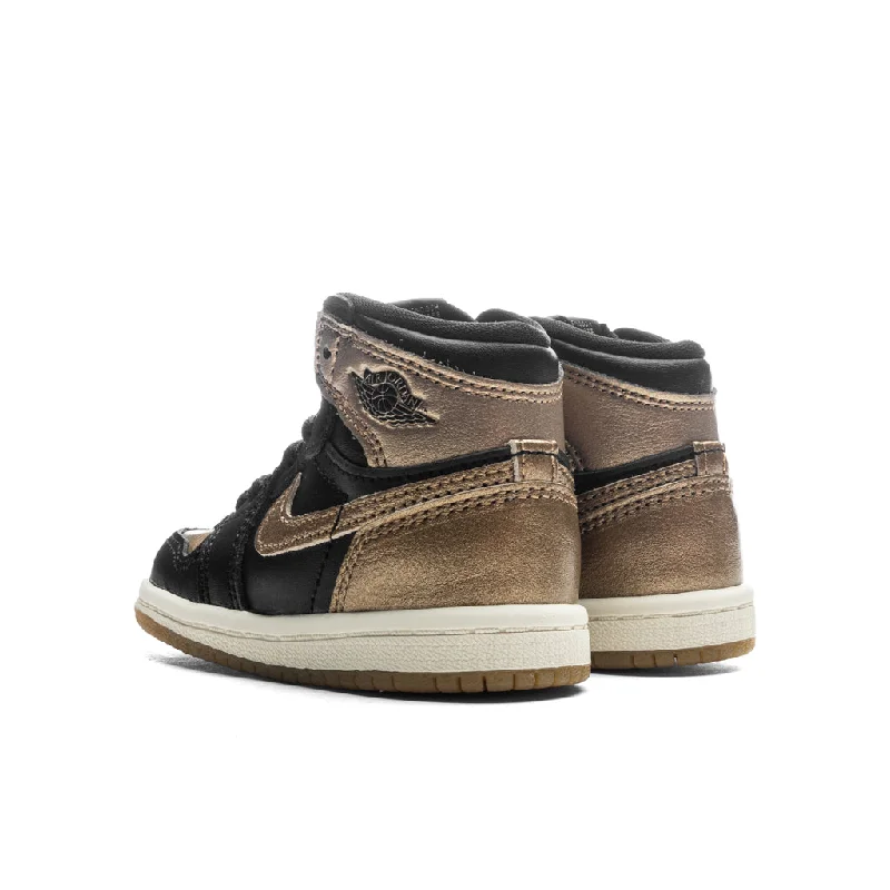 Air Jordan 1 Retro High OG (TD) 'Black and Gold' - Black/Metallic Gold/Sail