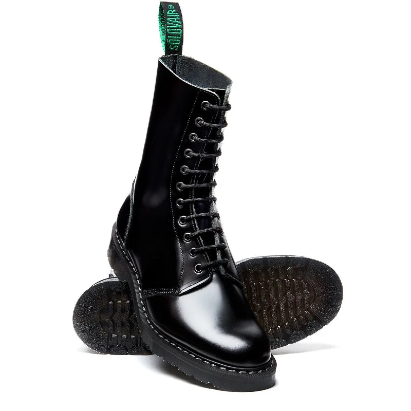 Black Hi-Shine 11 Eye Astronaut Boot