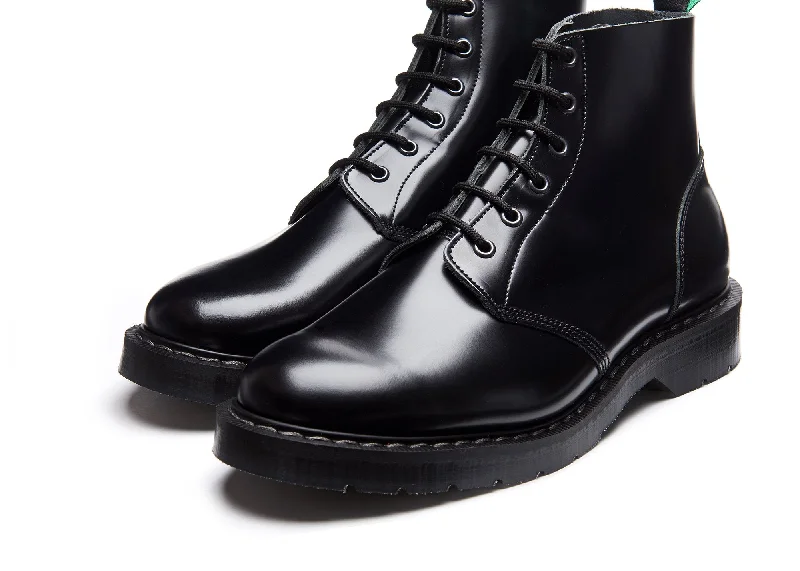 Black Hi-Shine 6 Eye Astronaut Boot