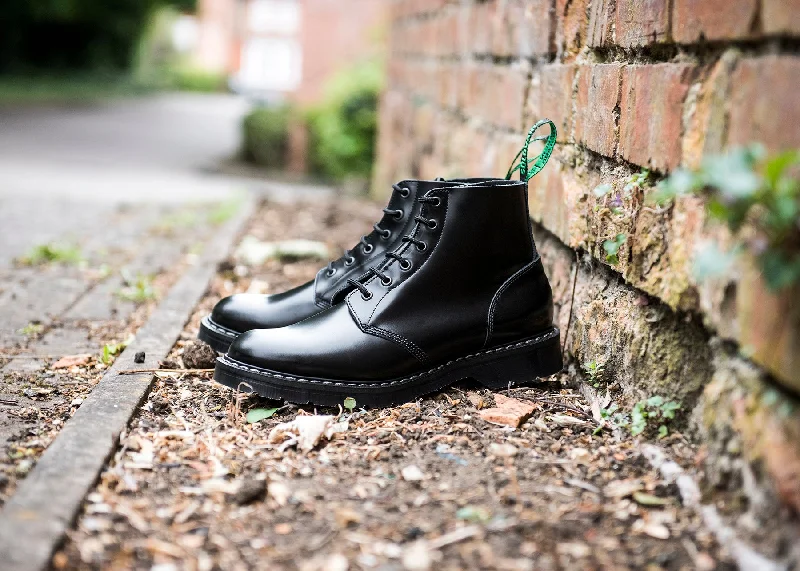 Black Hi-Shine 6 Eye Astronaut Boot